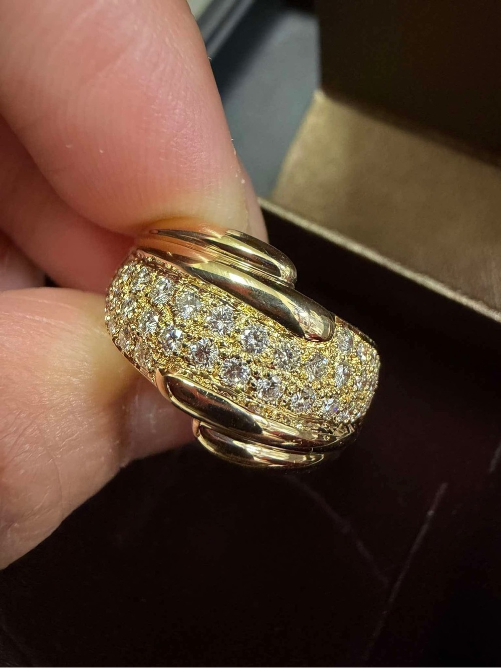 K18 Yellow Gold with Natural Diamond Dome Ring - Preloved